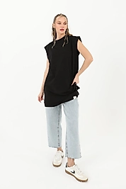 Kadın Basic Kolsuz T-shirt